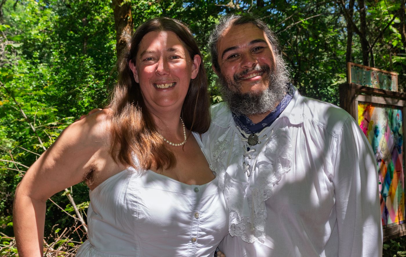 Portrait of the couple among the trees