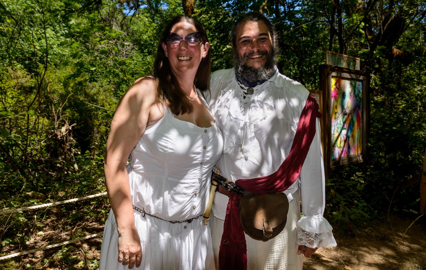 The newlyweds together